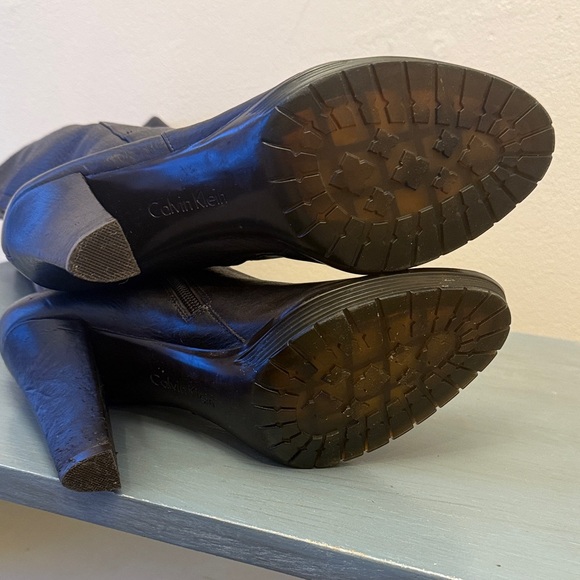 Calvin Klein Dark Brown Over the Knee Boots - Picture 8 of 10